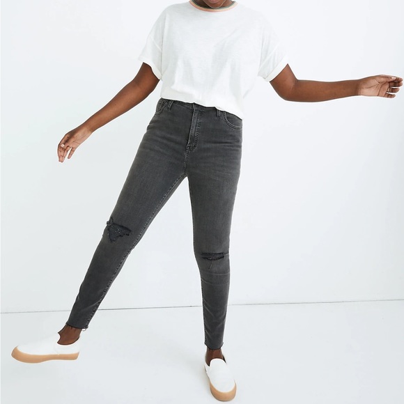Madewell curvy high rise skinny jeans in black sea - Picture 1 of 3
